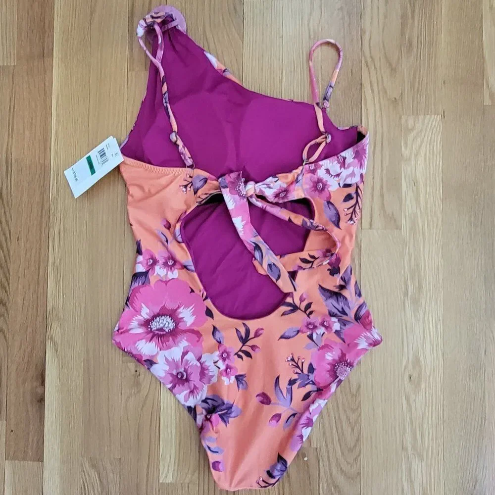 Becca Virtue In Full Bloom Arabella Floral Print One Shoulder One Piece … - Picture 12 of 14